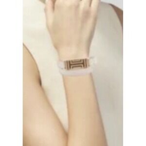 NWT Tory Burch X Fitbit Light Oak/ Rose Gold Double-Wrap Bracelet W/Dust Bag